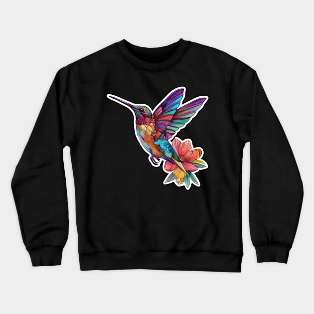 Floral Humming Bird Crewneck Sweatshirt by Mary_Momerwids